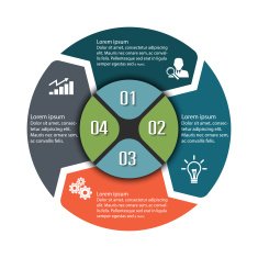 Circle infographic label four option colorful design N2