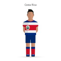 Costa Rica football player Soccer uniform N2