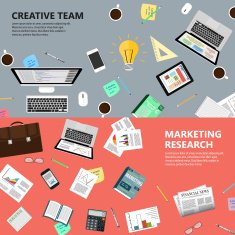 Marketing research and creative team concept N4