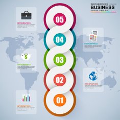 Abstract 3D digital business Infographic N38
