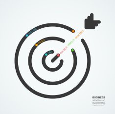 idea target concept diagram line style infographic template
