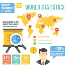 Vintage infographics elements Set 3