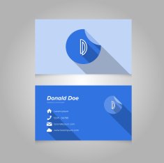 Simple Business Card Template with Alphabet Letter D N2
