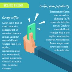 Vector isometric illustration Selfie in flat infographic style