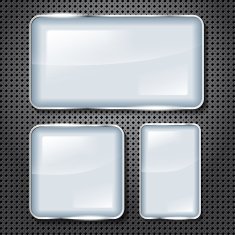 Glossy frames for your text on metal background