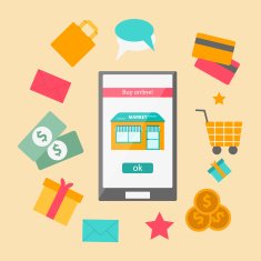 Vector illustration on online shopping theme N2