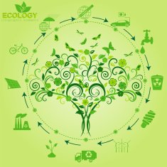 Environment ecology infographic elements Environmental risks N79
