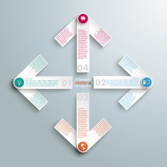 4 White Arrows Cross Compass