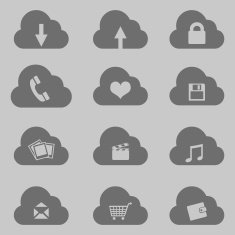 Vector Set of Cloud Icons with Different Conceptions N7
