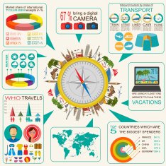 Travel Vacations Beach resort infographics N30