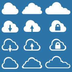 Vector Set of Cloud Icons N6