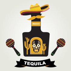 Tequila menu design Mexican drink N5