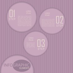 Circle paper infographic with striped backdrop