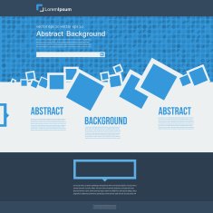 Vector website Abstract blue brochure squares N3