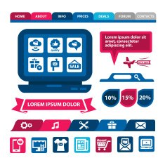 flat infographics and web elements