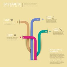 abstract ribbon option infographics N3