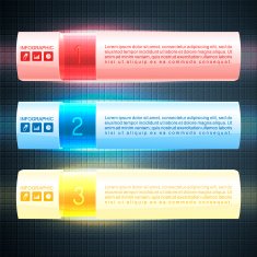 Modern Illuminated infographic options banners N2