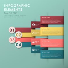 abstract origami chart infographics