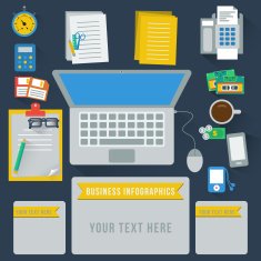 Office table infographics vector format N2