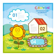 cartoon style abstract infographics