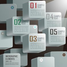 abstract 3d cube infographics N19