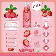 Strawberries infographic vector illustration