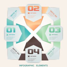 Modern Origami Style Infographic Illustration N3