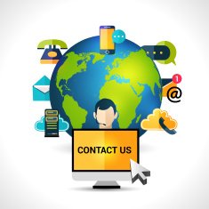 Contact us concept globe poster N2