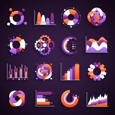 Set of infographics charts and diagrams for your design N3