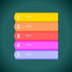 five steps arrows for presentations N3