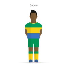 Gabon football player Soccer uniform N2