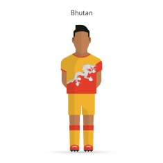 Bhutan football player Soccer uniform N2