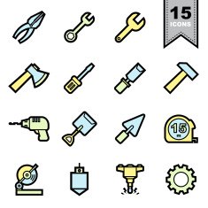 Tools icons set N4