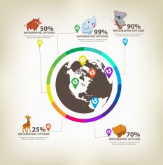 Infographic animals Design Elements Vector