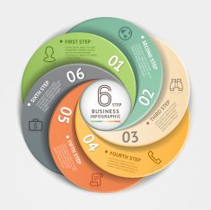 Modern business circle Infographics origami style N3