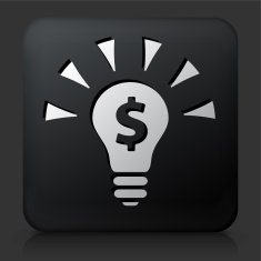 Black Square Button with Money Idea Icon N2