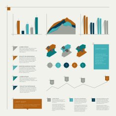 Collection of infographics elements vector N18