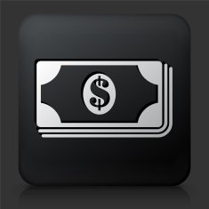Black Square Button with Money Stack Icon