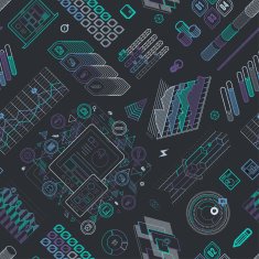 Line UI Infographic Seamless Pattern N3 free image download