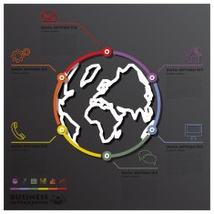 Earth And World Line Circle Shape Business Infographic N2