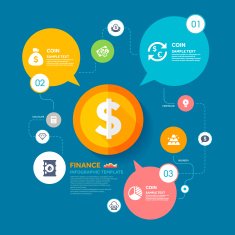 Coin and Finance infographic template N2