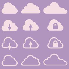 Vector Set of Cloud Icons N7