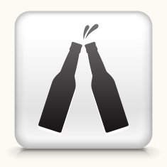 Square Button with Bottle Toast interface icon