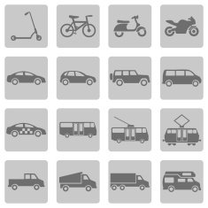 Vector Set of Ground Transportation Icons N8