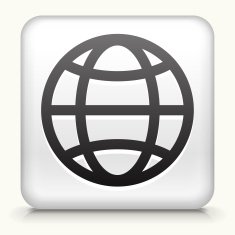 Square Button with Globe N3
