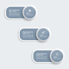 Glossy plastic buttons for infographic N2