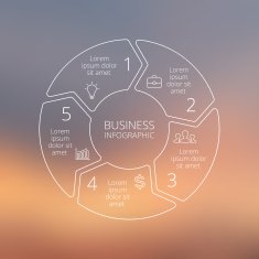 Circle line infographic on vector blur background N12