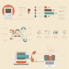 Flat infographics elements for slide presentation and web templates