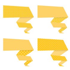 Retro paper cut speech bubbles