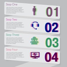 Design number banners template graphic or website layout N43